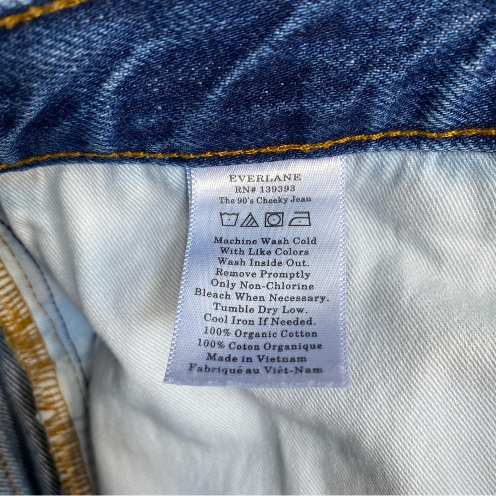 Everlane The '90s Cheeky Jean In Deep Atlantic Wash Size 26 Ankle - Picture 15 of 15